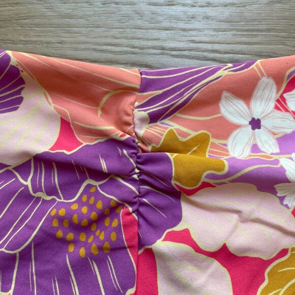 NEW Roxy Womens Small Floral Bikini Set Pink Purple Swimsuit - Picture 7 of 7